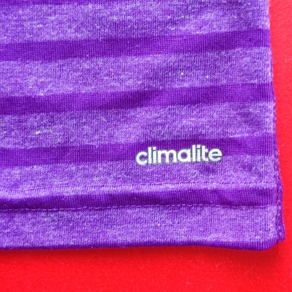 Adidas Ultimate Tee athletic tank top purple stripe women's size M - Picture 6 of 6